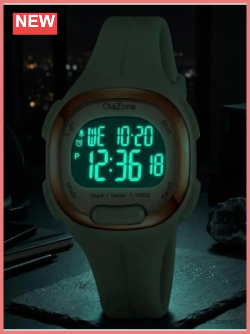 Women's Digital Sport Watch Waterproof Chronograph TPU Strap 50M Alarm Stopwatch